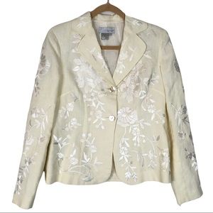 Spiegel embroidered linen blazer